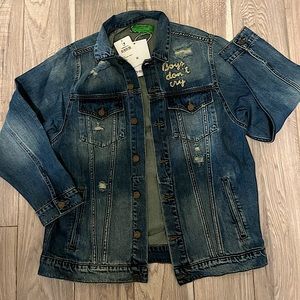 🦋FREE PEOPLE X SANDRINE ROSE BOYS DON’T CRY DENIM JACKET M